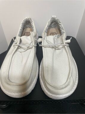 Hey Dude White Mesh Slip-On Loafers